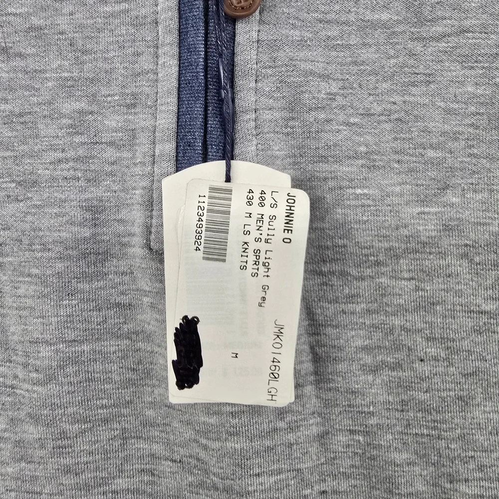 UT texas Longhorn johnnie-O Sully Light Grey Quarter Zip Pullover Mens Medium
